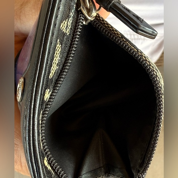 Coach Small Bifold Black Tan Card & Bill Holder Canvas And Leather Signature C - Picture 12 of 12